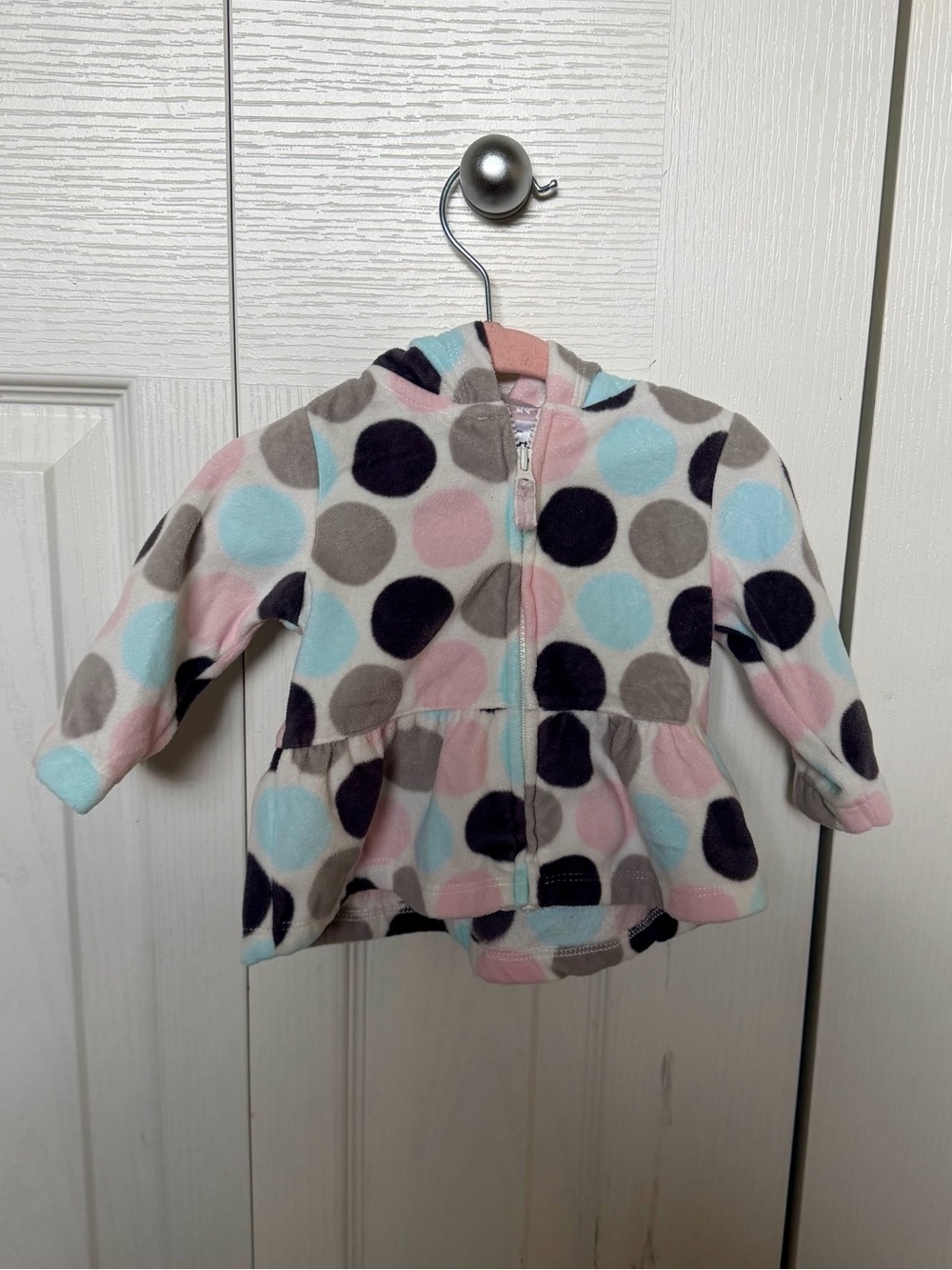 Carter's Pastel Polka Dot Fleece Zip Hooded Jacket